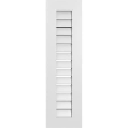 Ekena Millwork Vertical Surface Mount PVC Gable Vent: Functional, w/ 3-1/2"W x 1"P Standard Frame, 12"W x 42"H GVPVE12X4201SF